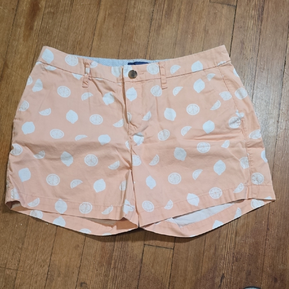 Old Navy High Waist Peach Shorts with White Print